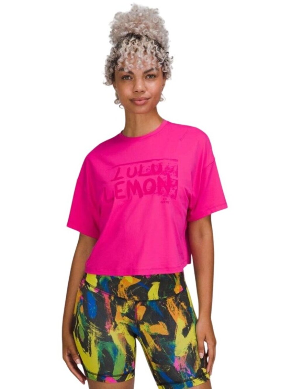 Lululemon Abrasion Resistant Training T-Shirt Sonic Pink Ed Curtis Tee Top Sz 6